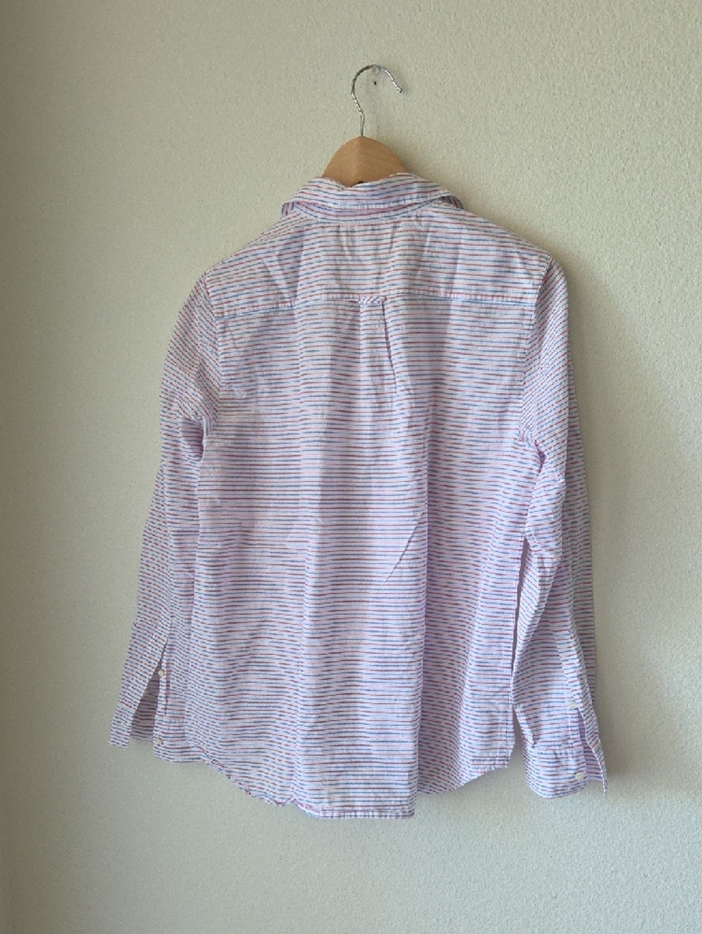 J. Crew Pink and Blue Striped Shirt Button Placket 100% Cotton Sz 12 Lightweight - Picture 8 of 15